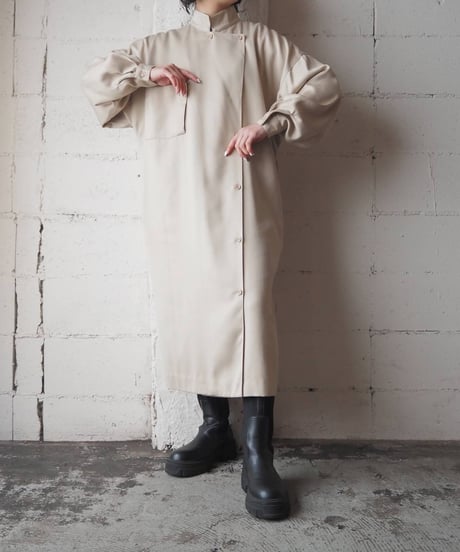 Stand Collar Side Button Dress BE