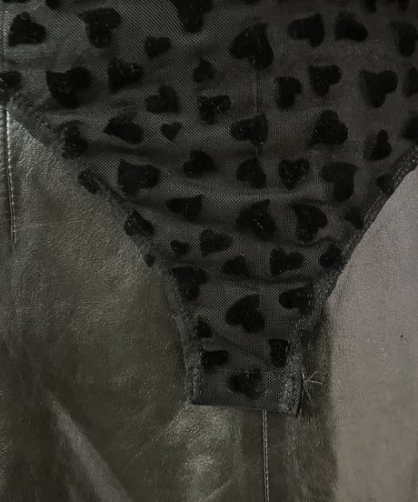 Sheer Hart Pattern Bodysuits BK