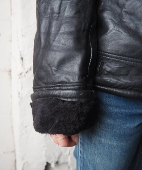 GOLDTOP  Boa Collar Leather Jacket BK