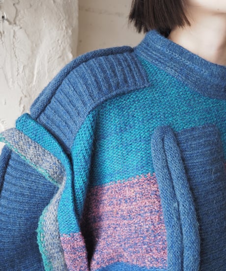 Color-Block Dolman Sleeve Sweater BL