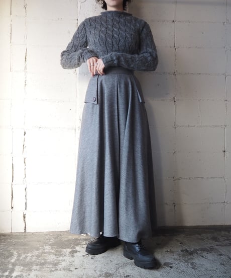 Flared Long Wool Skirt GR