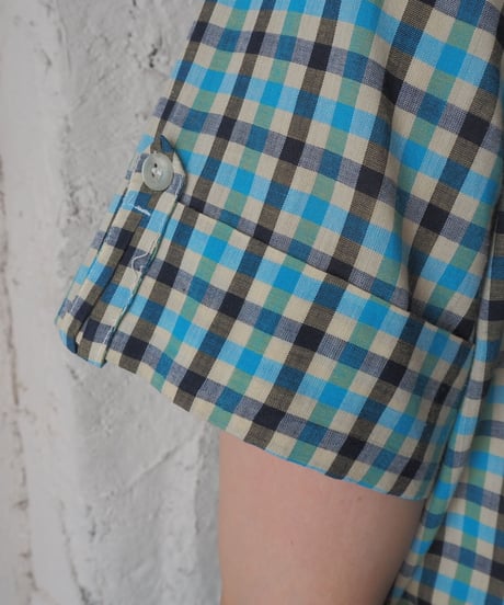 Short Sleeve Check Shirt BLYE
