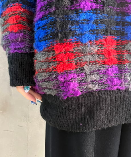 Check Pattern Knit Blouson BKREPUR