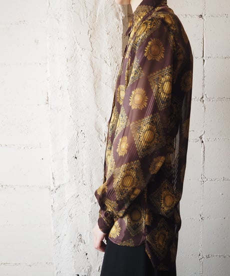 Sheer Sunflower Pattern Shirt BRGD