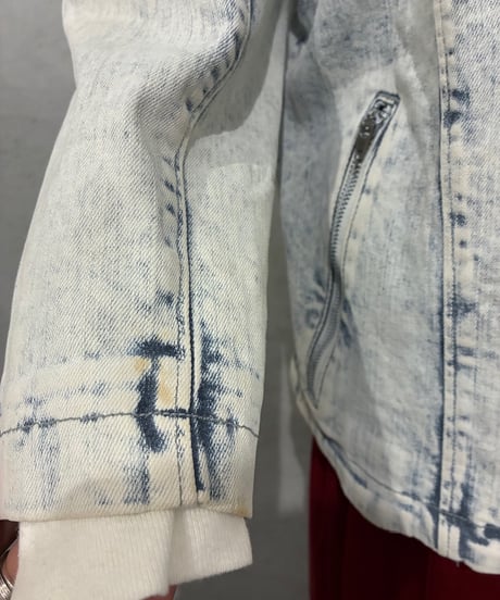 HELMUT LANG Acid Wash Denim Riders Jacket LBL