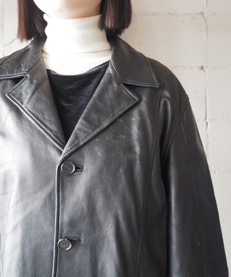 WILSONS LEATHER Open Collar Leather Jacket BK