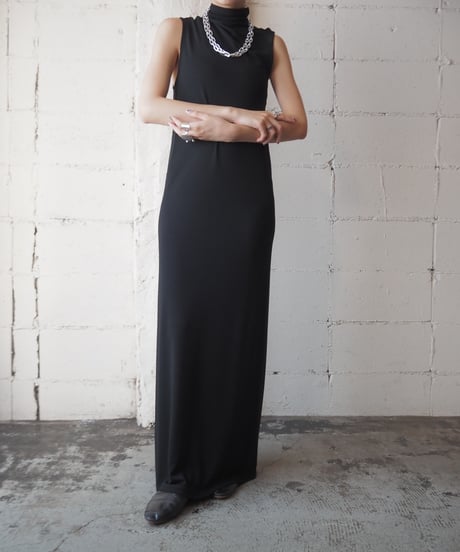 Sleeveless Bottle Neck Tight Dress BK