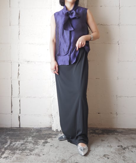 agnés b. Boe Tie Sleeveless Blouse PUR