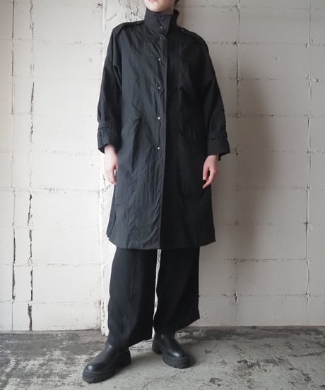 Vintage Nylon Stand Collar Coat BK