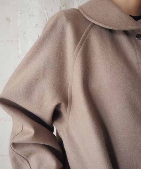 Round Collar Wool Long Coat BE