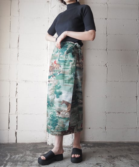 Horse Riding Pattern Wrap Skirt GNBR