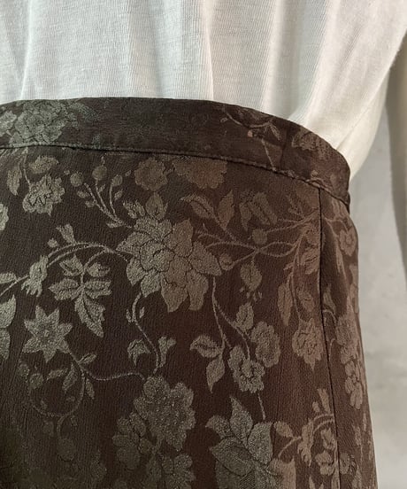 Flower Pattern Flared Skirt KABR
