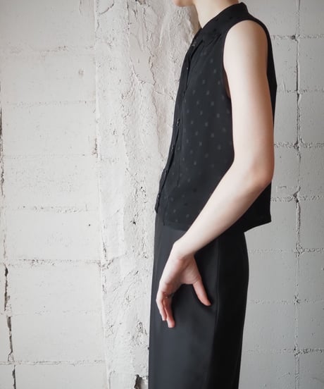 1950～60's Open Collar Sleeveless Shirt BK