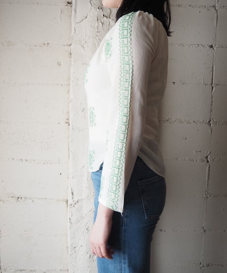 Indian Cotton Hand Embroidered Blouse WHGN