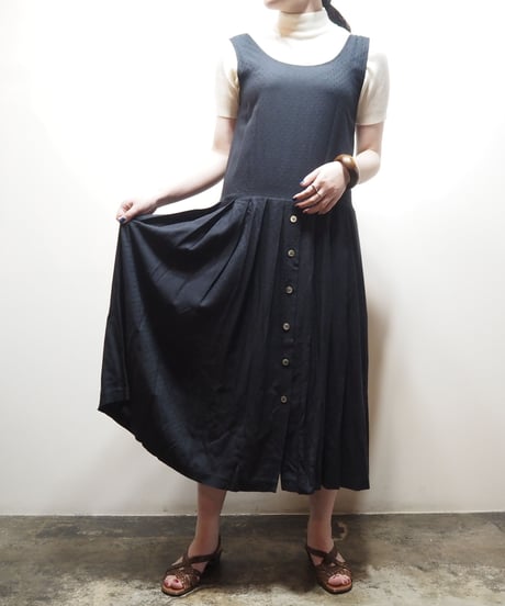 Front Button Jumper Skirt BK