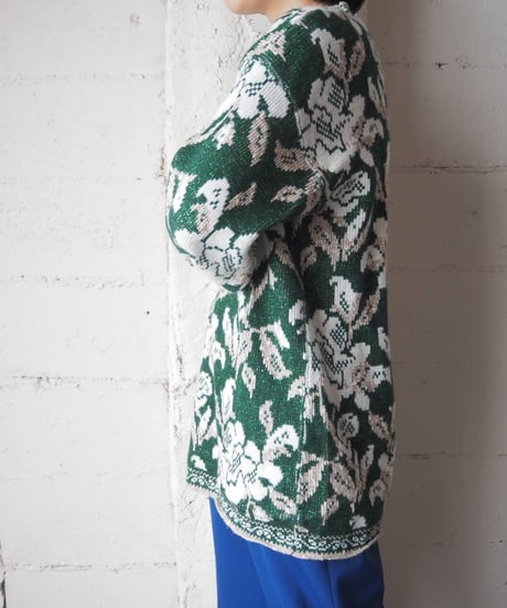 Lame Mix Flower Pattern Sweater GNWH