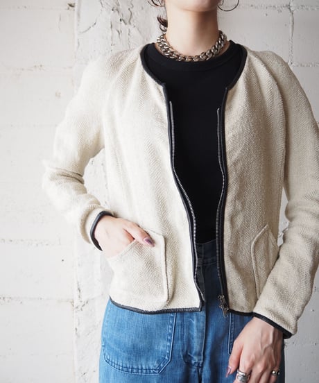 ISABEL MARANT Collarless Herringbone Jacket BE