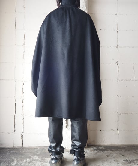 Stand Collar Cape Coat BK