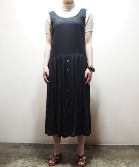 Front Button Jumper Skirt BK