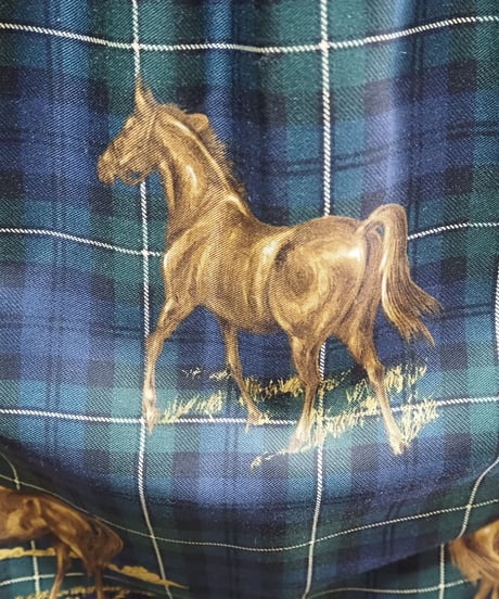 Horse × Check Tuck Skirt NV