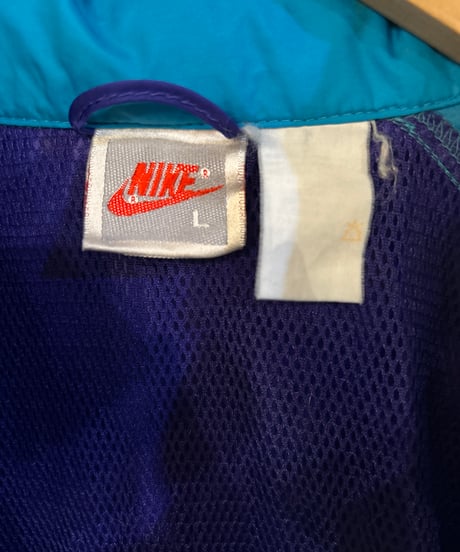 NIKE 1990's Tricolor Stand Collar Nylon Jacket PUR BL BK