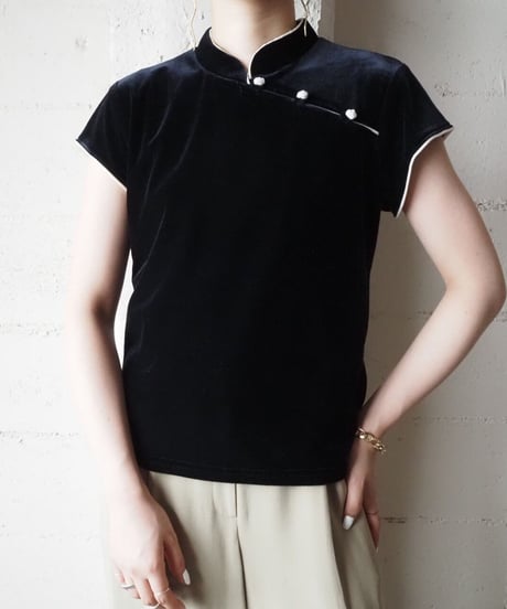 China Design Velour Tops BKWH