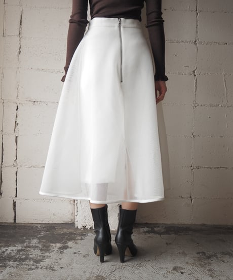 Mesh Flared Volume Skirt WH