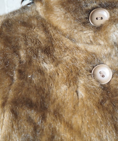 Stand Collar Fake Fur Coat CM