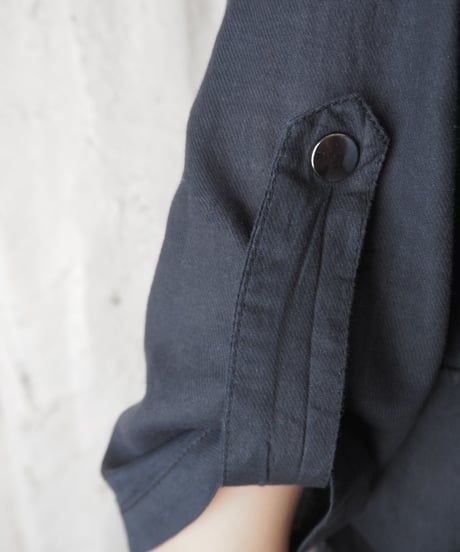 Stand Collar Zipup Shirt Jacket BK