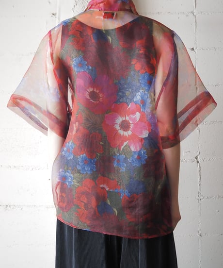 BENETTON Sheer Flower Shirt RE