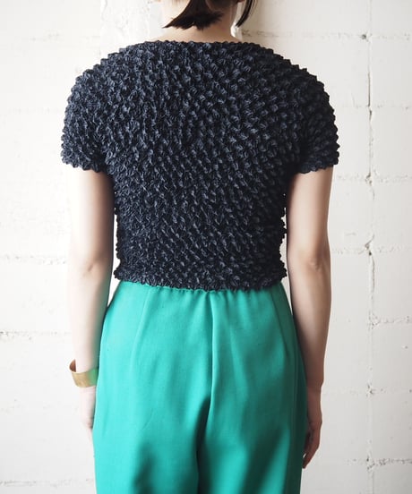 Short Sleeve Popcorn Tops BK