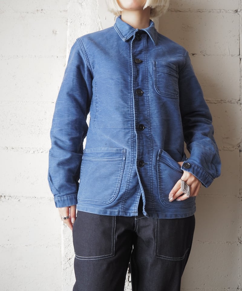 g*1様 50-60s LE MONT ST MICHEL Work Jacke 1950's Le Mont St Michel French Work Jacket BL