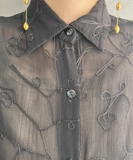 Embroidery See Through Blouse BK