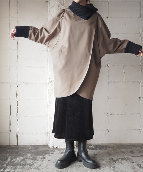 Dolman Sleeve Reversible Coat BE BK