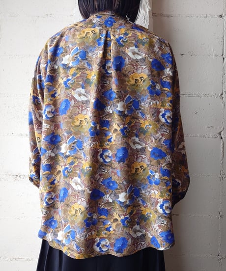 1980's France Flower Pattern Shirt BRBL