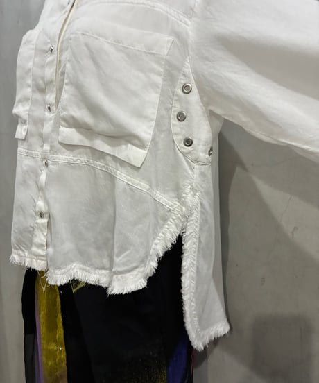 DIESEL Back Snap Band Collar Shirt WH