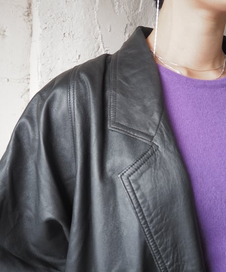 Double Breasted Leather Jacket BK