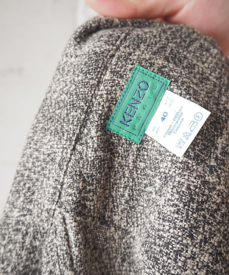 KENZO Flared Cotton Tweed Jacket BKIV