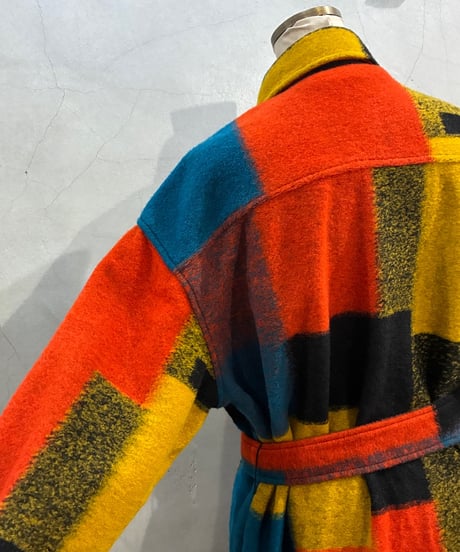 Desigual  Colorful Wool Coat OR BL YE