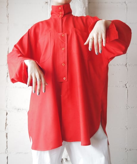 Stand Collar Rayon Shirt RE