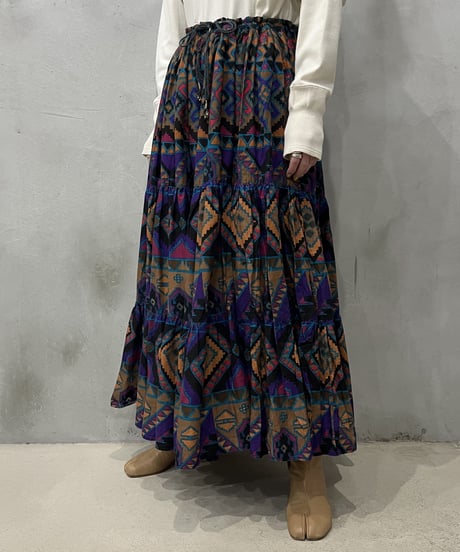 Ethnic Pattern Indian Flare Skirt BLPUR