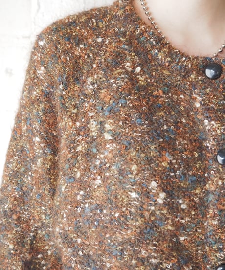 Mix Color Mohair Knit Cardigan BR