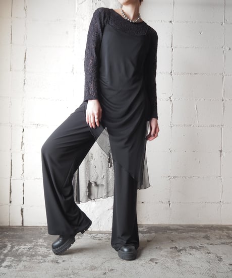 Layered Design Camisole Jumpsuit BK