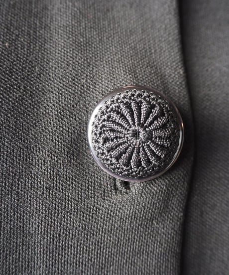 Collarless Big Button Cardigan BK