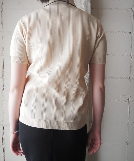 1970's Striped Knit Polo Shirt BE BK
