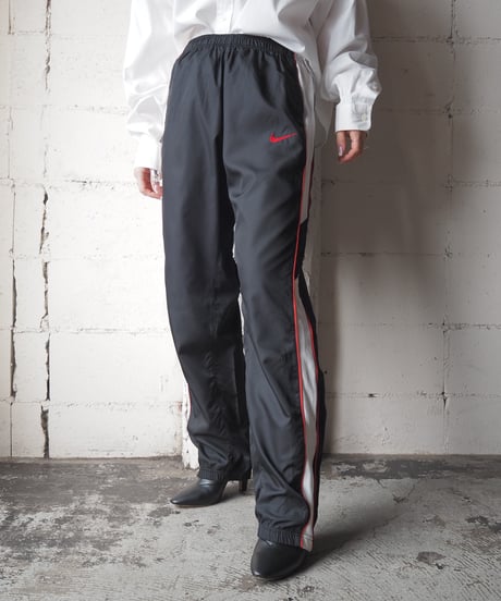 NIKE Side Mesh Nylon Pants BK WH RE
