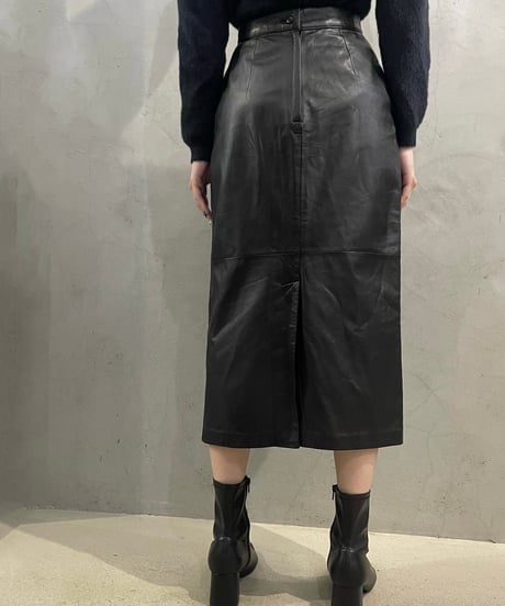 Leather Tight Skirt BK