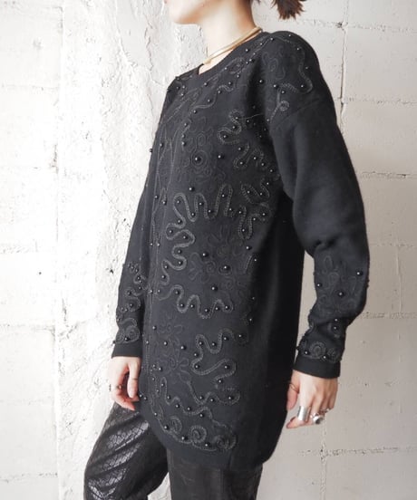 Beads×Embroidery Design Knit BK