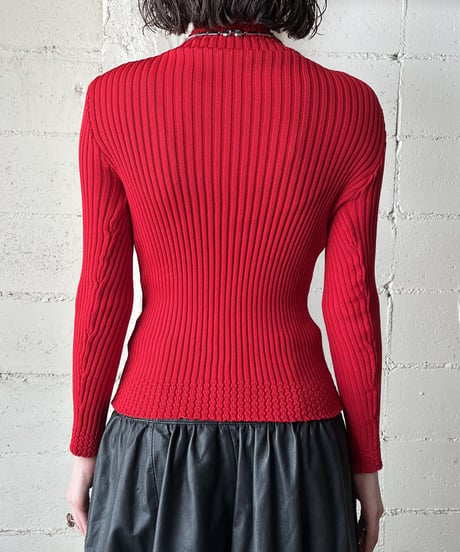 Pattern Neck&Hem Rib Knit RE