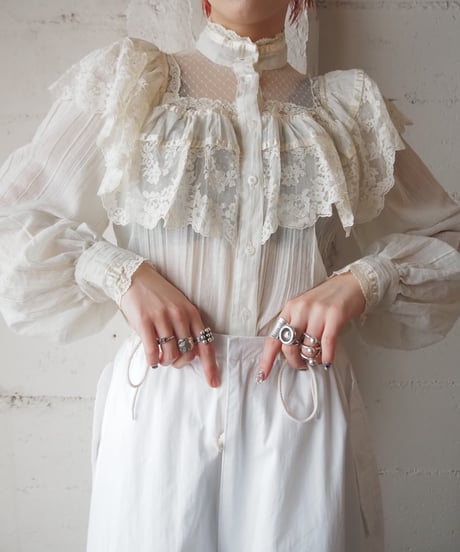 GUNNE SAX Frill Sheer Blouse IV